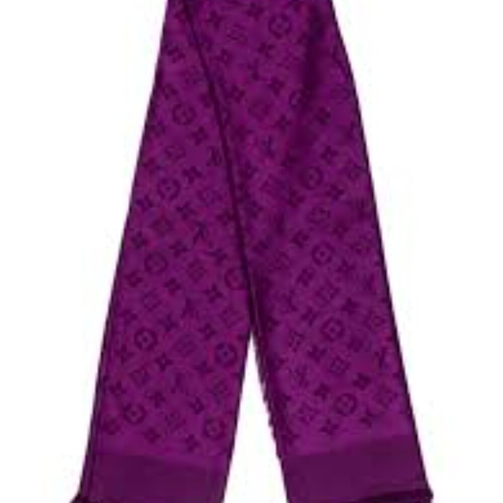 AUTHENTIC NWT Louis Vuitton Silk LV Monogram Scarf